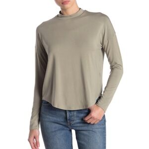 Madewell modal mock neck Tatiana pullover light grey-green shirt size medium